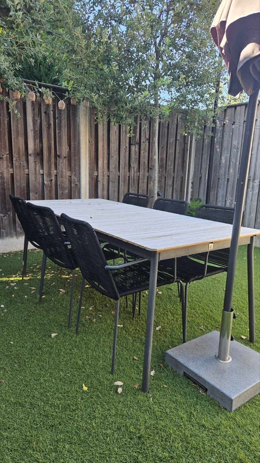 Le Sud tuinset: tafel (90x200cm) met 6 stoelen, Ophalen