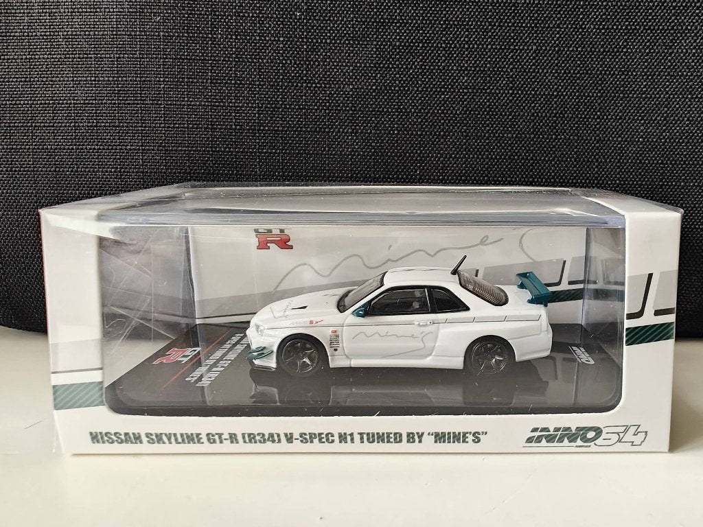 Inno64 Nissan Skyline GT-R R34 V-Spec N1 Mine's (Sealed), Ophalen of Verzenden, Nieuw, Auto