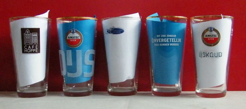 Amstel Bier Glazen -35-, Verzamelen, Biermerken, Ophalen, Zo goed als nieuw, Glas of Glazen, Amstel