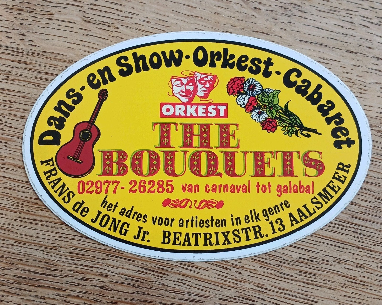 Sticker dans en showorkest Cabaret The Bouquets AALSMEER, Ophalen of Verzenden, Zo goed als nieuw