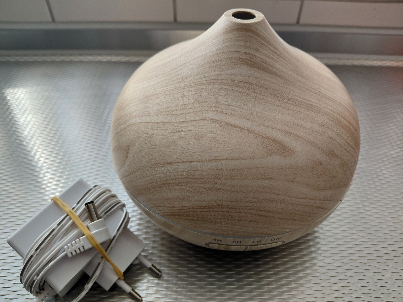 Aroma Diffuser met Houtlook - Zo goed als nieuw, Beige, Kunststof, Ophalen of Verzenden, Zo goed als nieuw