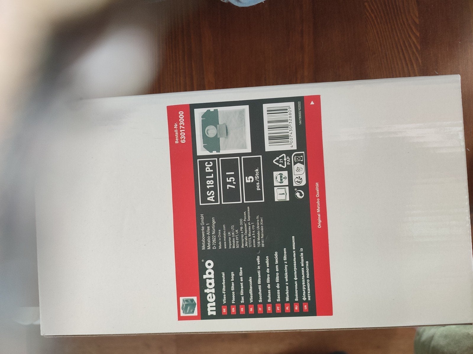 Metabo Stofzakken AS 18 L PC - 5 stuks, Overige merken, Overige typen, Nieuw, Ophalen