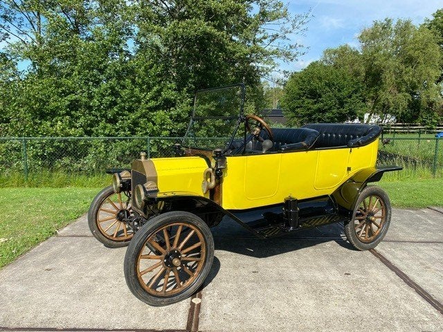 ford model T 1914 oldtimer, Auto's, Achterwielaandrijving, Zwart, Cabriolet, Geel