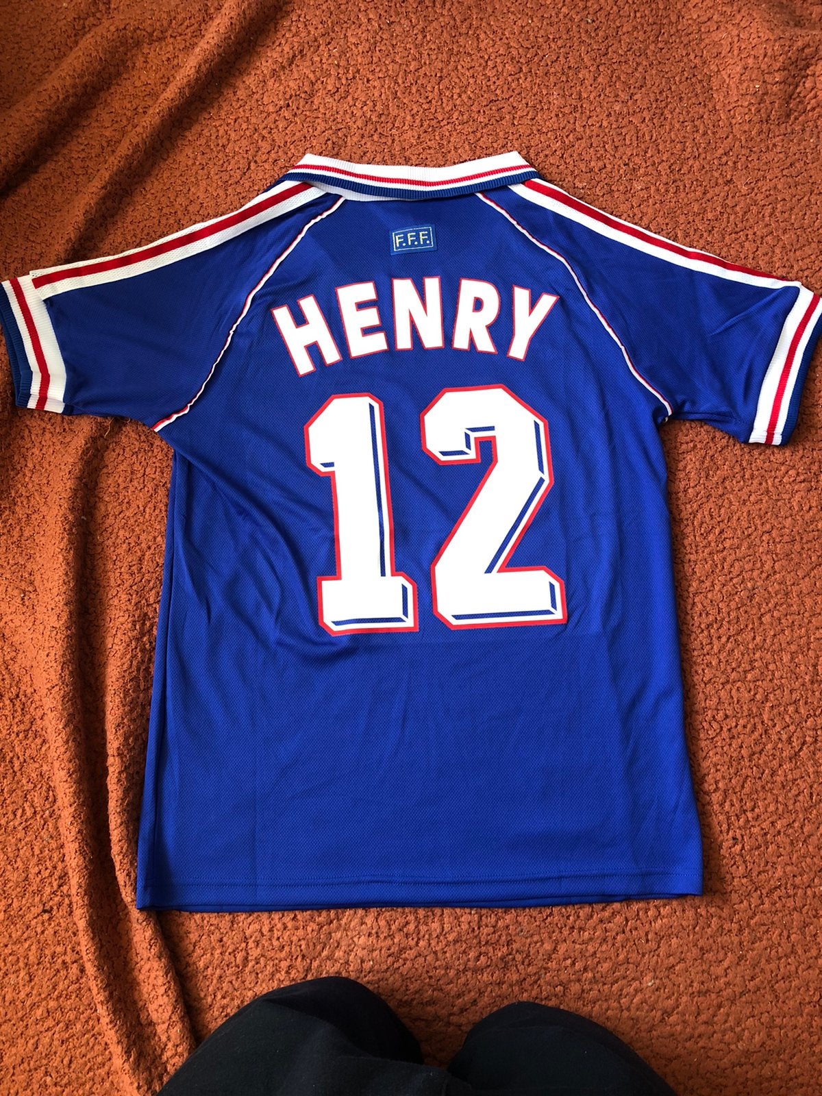 Henry frankrijk retro voetbalshirt maat M, Sport en Fitness, Voetbal, Maat L, Ophalen of Verzenden, Zo goed als nieuw, Shirt