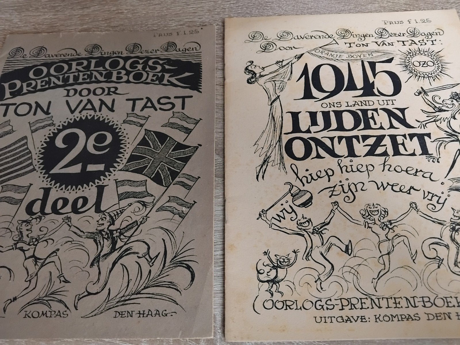 2xOorlogsprentenboek Ton van Tast - 2e deel en 1945 Ontzet, Ophalen of Verzenden, 20e eeuw of later, Gelezen, Ton van Tast (A.M. de Jong)