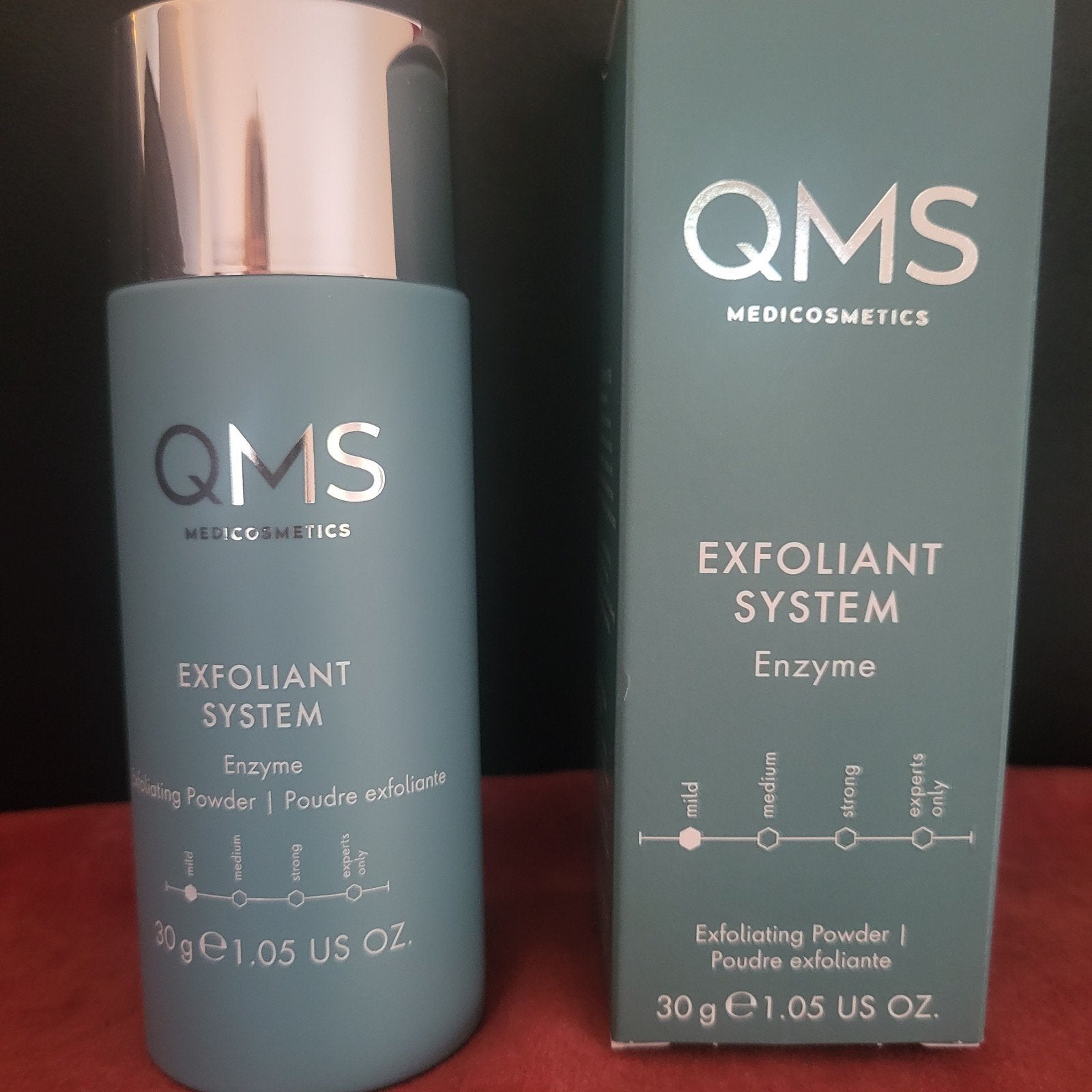 QMS Exfoliant System Enzyme Peelingpoeder 30g NIEUW, Ophalen of Verzenden, Nieuw, Gehele gezicht, Reiniging