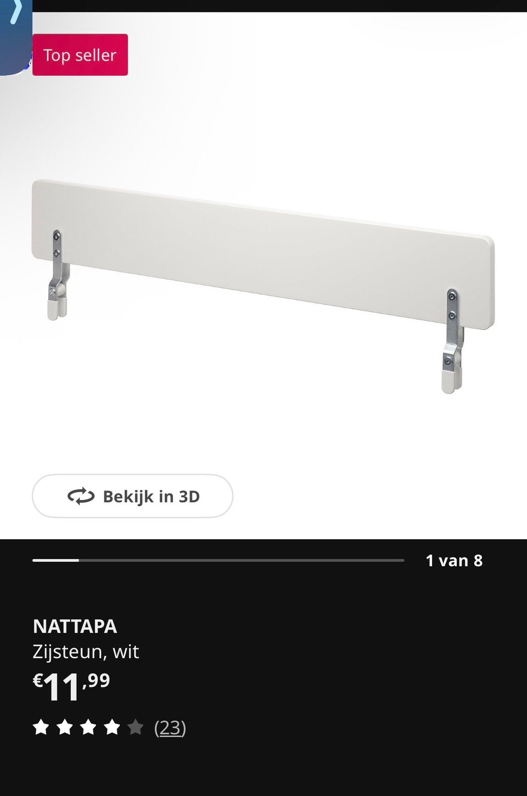 Gratis bedhekje zijsteun, Kinderen en Baby's, Ophalen, Zo goed als nieuw, 115 cm of meer