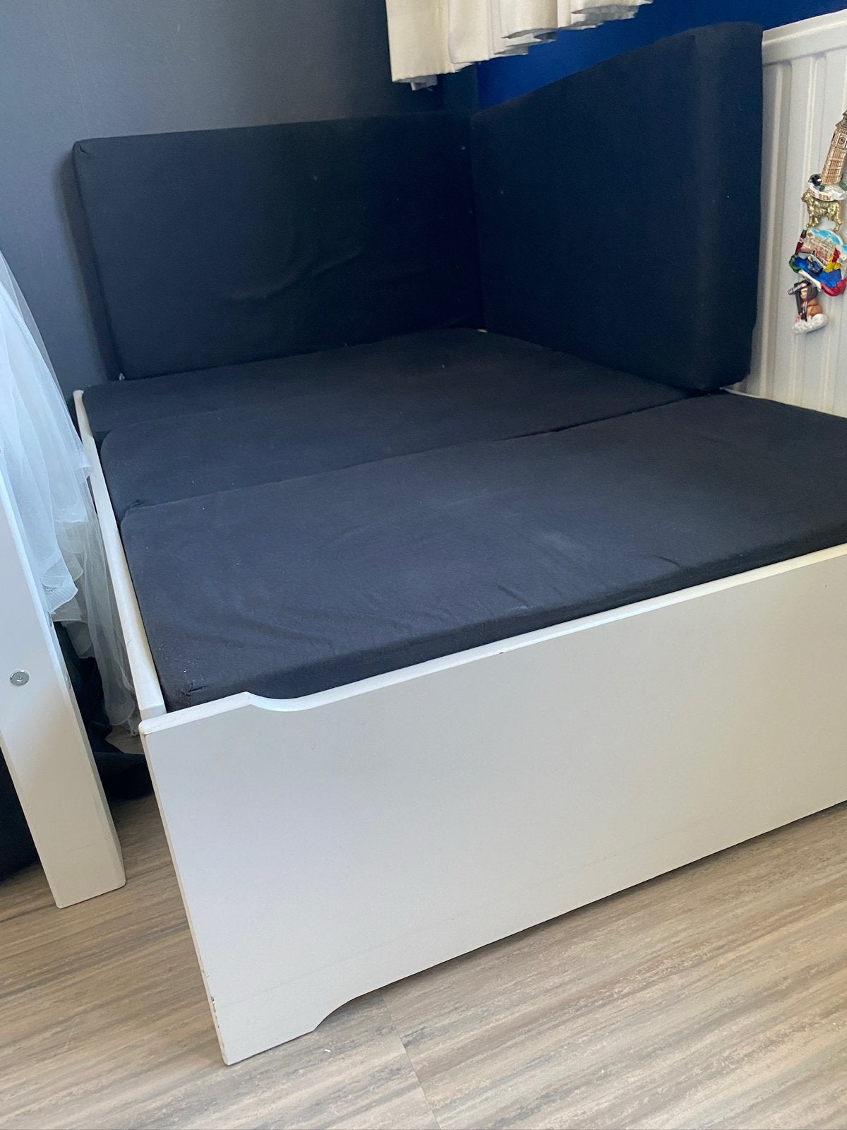Hoppekids Lounge-module Wit - Uitschuifbaar bed, Ophalen, Eenpersoons, Wit, 80 cm