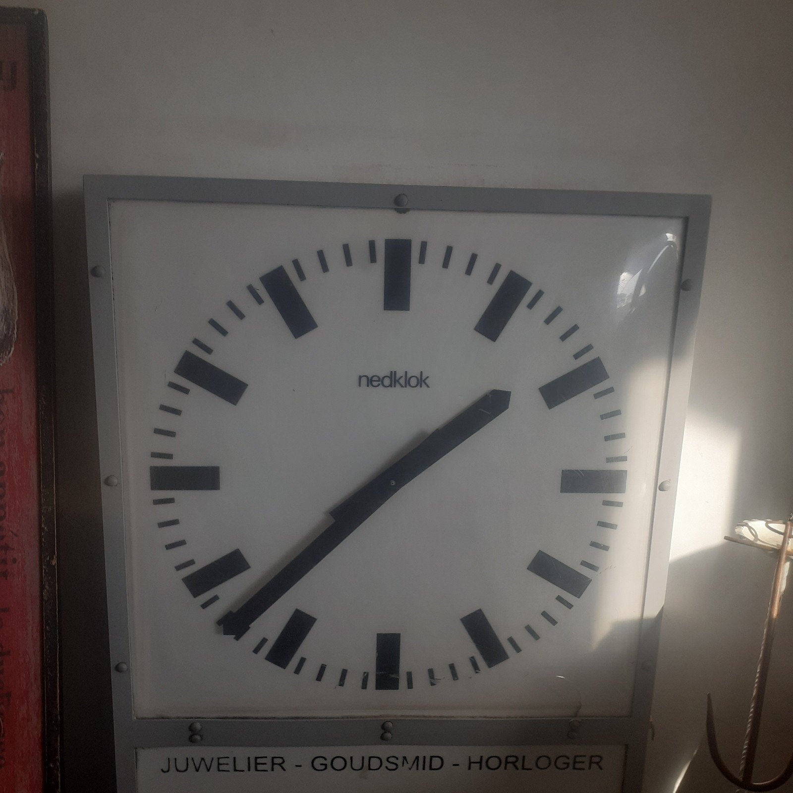Nedklok weer zijde klok  onderkant ruimte voor reclame  klok, Ophalen of Verzenden, Gebruikt, Overige typen