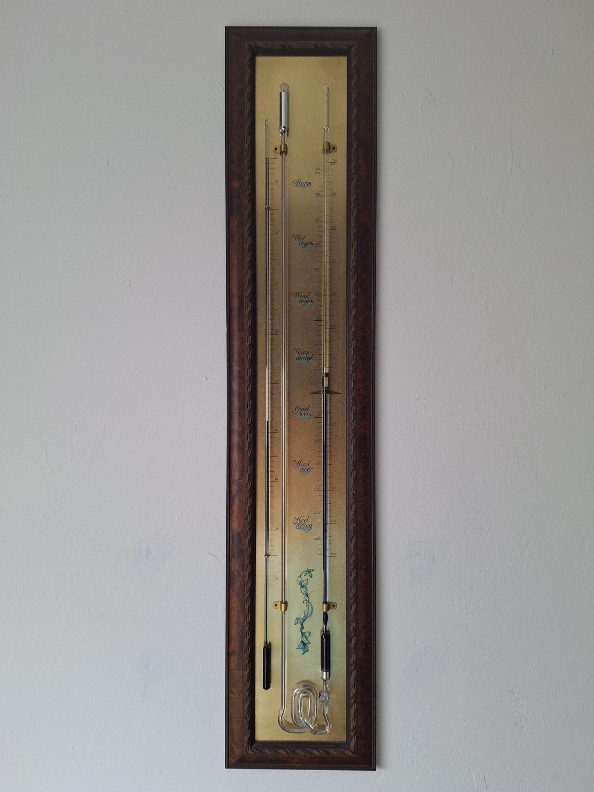 Barometer en Thermometer in Houten Lijst, Ophalen, Gebruikt, Barometer