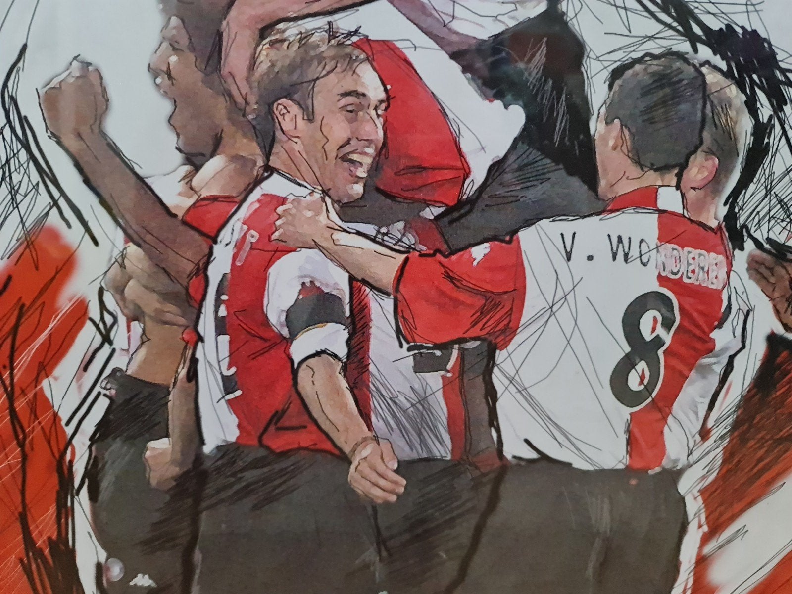 Feyenoord poster UEFA CUP seizoen 2002 Van Persie enz. mooi, Ophalen