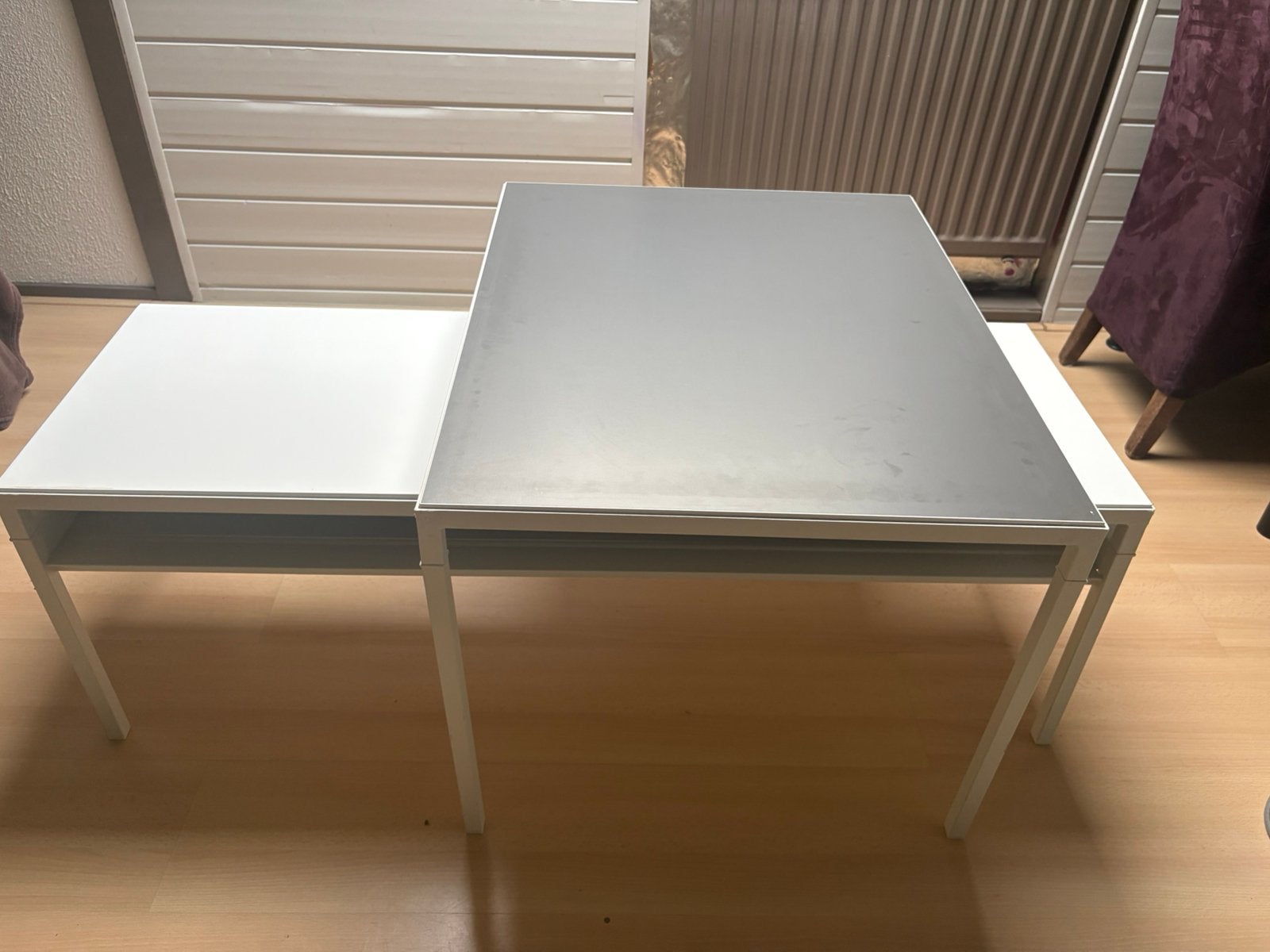 Salontafels 40x120x40 en 75x60x55 met onderblad, Gebruikt, 50 tot 100 cm, Ophalen, Overige houtsoorten