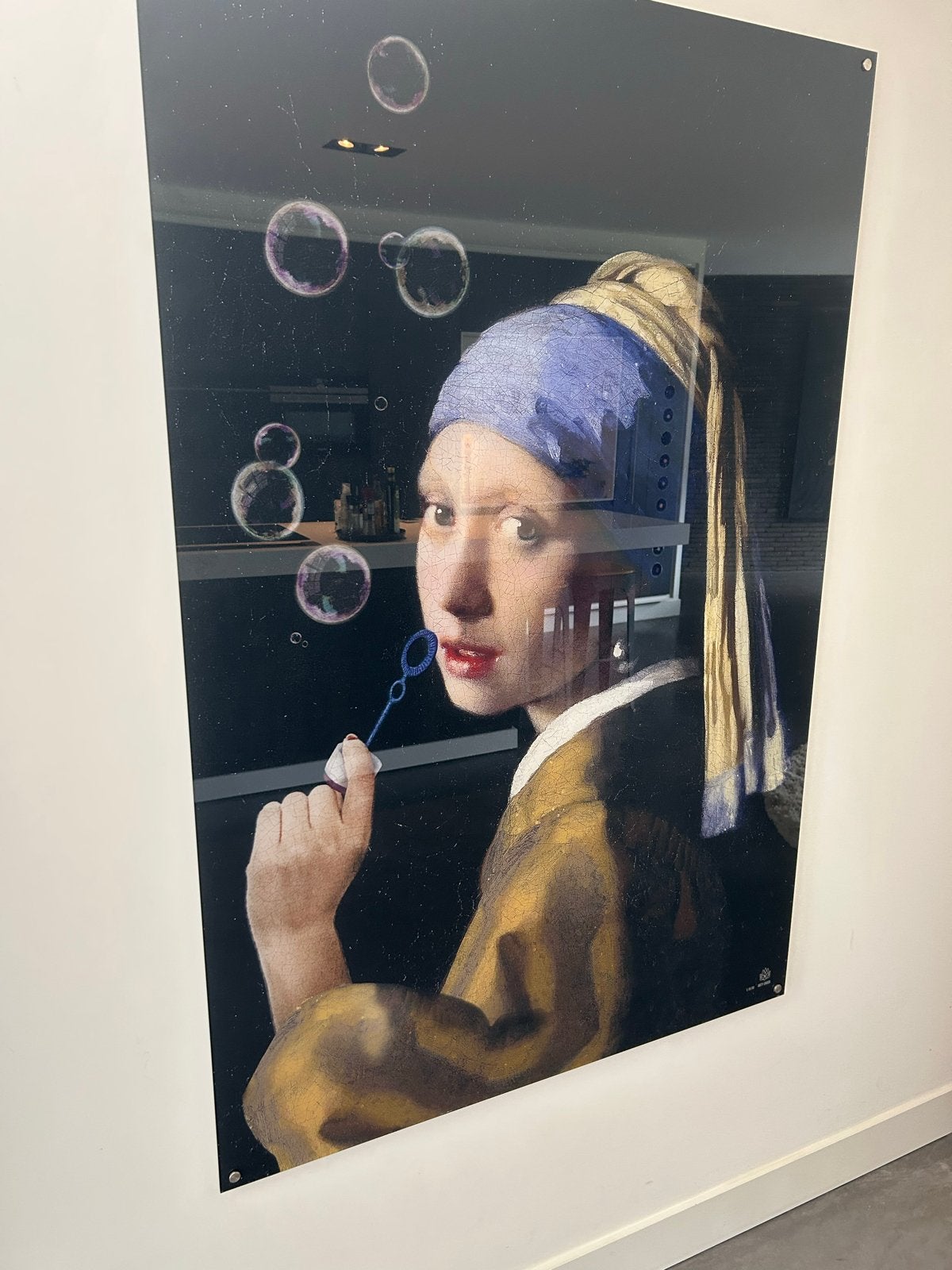 Schilderij meisje met de Parel -Arty-Shock groot, Antiek en Kunst, Kunst | Schilderijen | Modern, Ophalen, Kunststof, Print, Gelimiteerde oplage