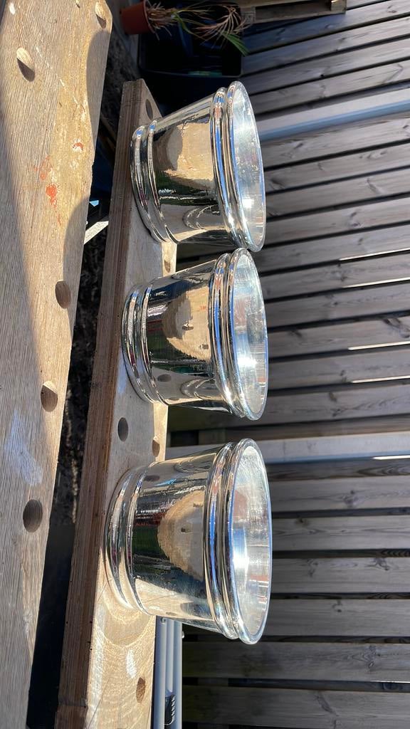 3 zilveren bloempotjes, Huis en Inrichting, Ophalen, Zo goed als nieuw, Metaal of Aluminium