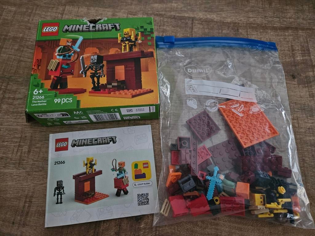 LEGO Minecraft 21266 The Nether Lava Battle, Gebruikt, Minecraft, Lego, Ophalen of Verzenden