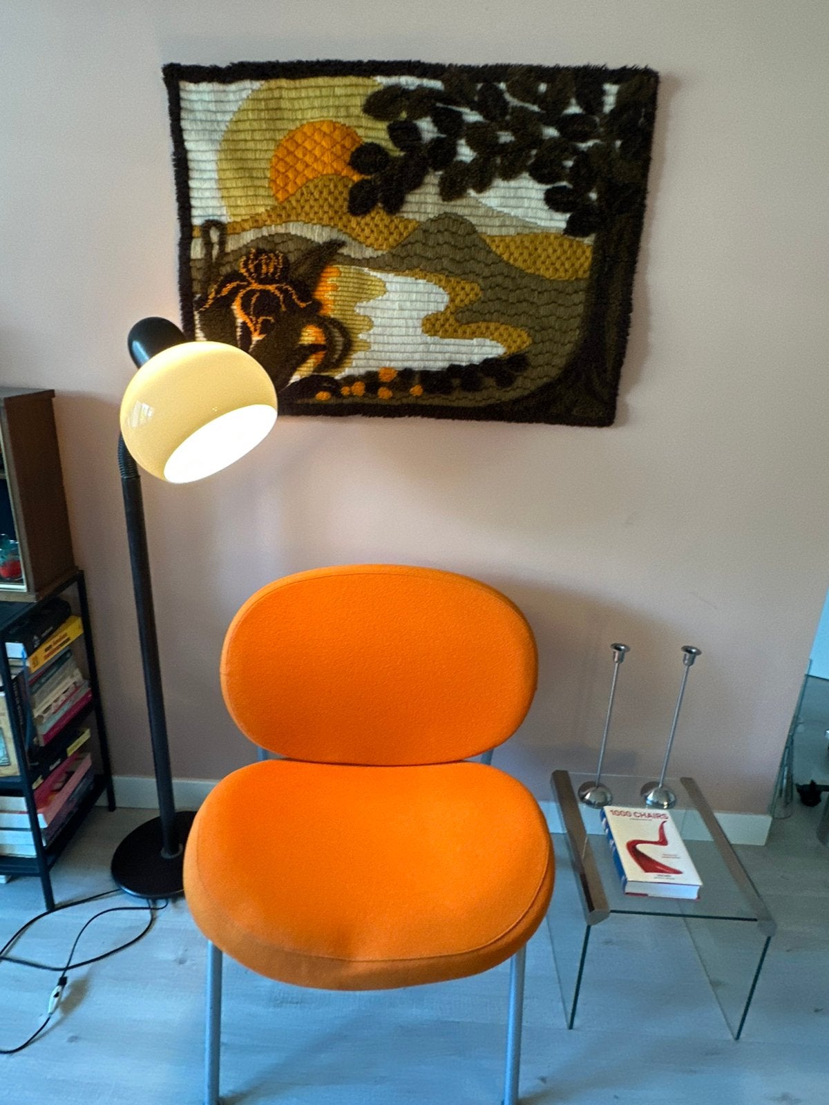 Stoel sitland oranje vintage, Ophalen of Verzenden, Zo goed als nieuw, Overige kleuren, Eén
