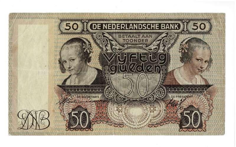 Nederland 50 Gulden 1941 Oestereetsters, Ophalen of Verzenden, 50 gulden, Los biljet