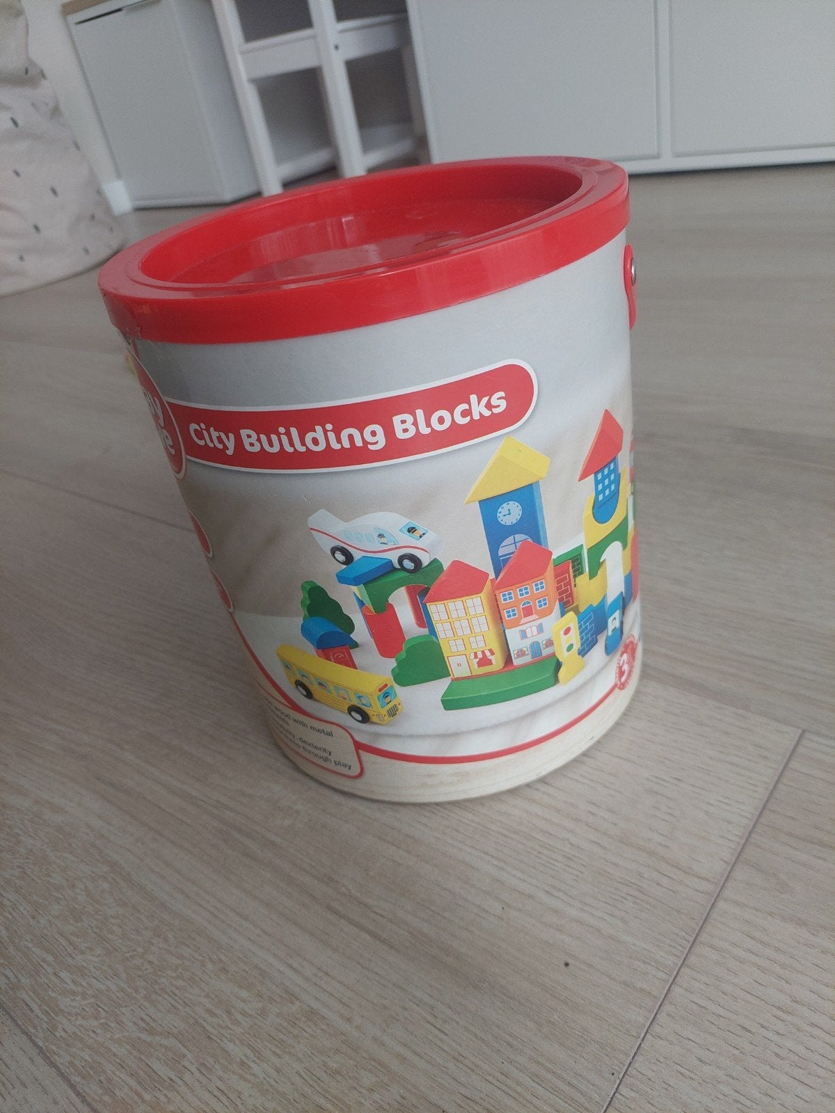 Houten bouwblokken set - City Building Blocks, Ophalen of Verzenden, Gebruikt
