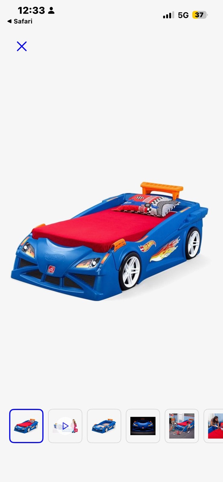 Hotwheels race auto bed, Ophalen, Overige materialen, Eenpersoons, Blauw