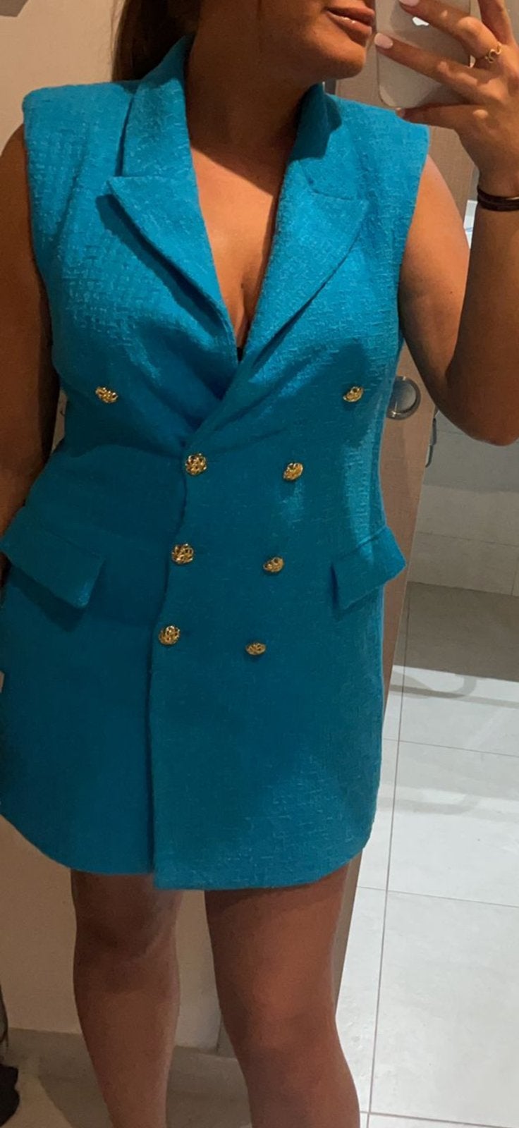 Zara jurk blauw maat L, Ophalen of Verzenden, Zo goed als nieuw, Maat 38/40 (M), Blauw