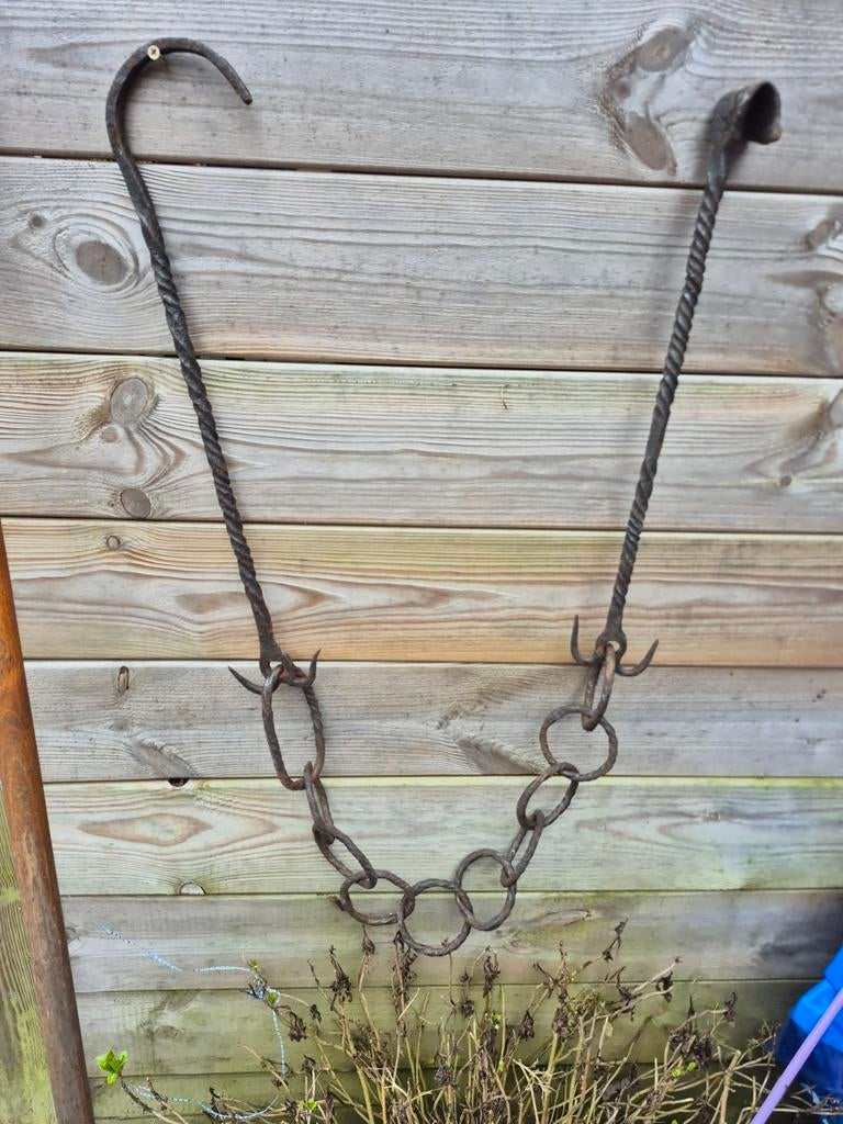 Antieke smeedijzeren haardketting / 18e of vroege 19e eeuw, Ophalen of Verzenden