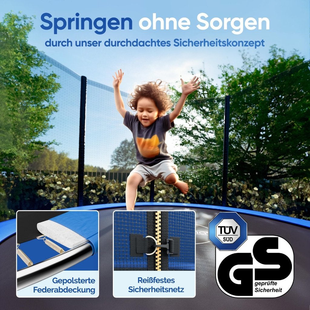 Foto 3 van Trampoline Ø305 cm + veiligheidsnet blauw GRATIS BEZORGD!