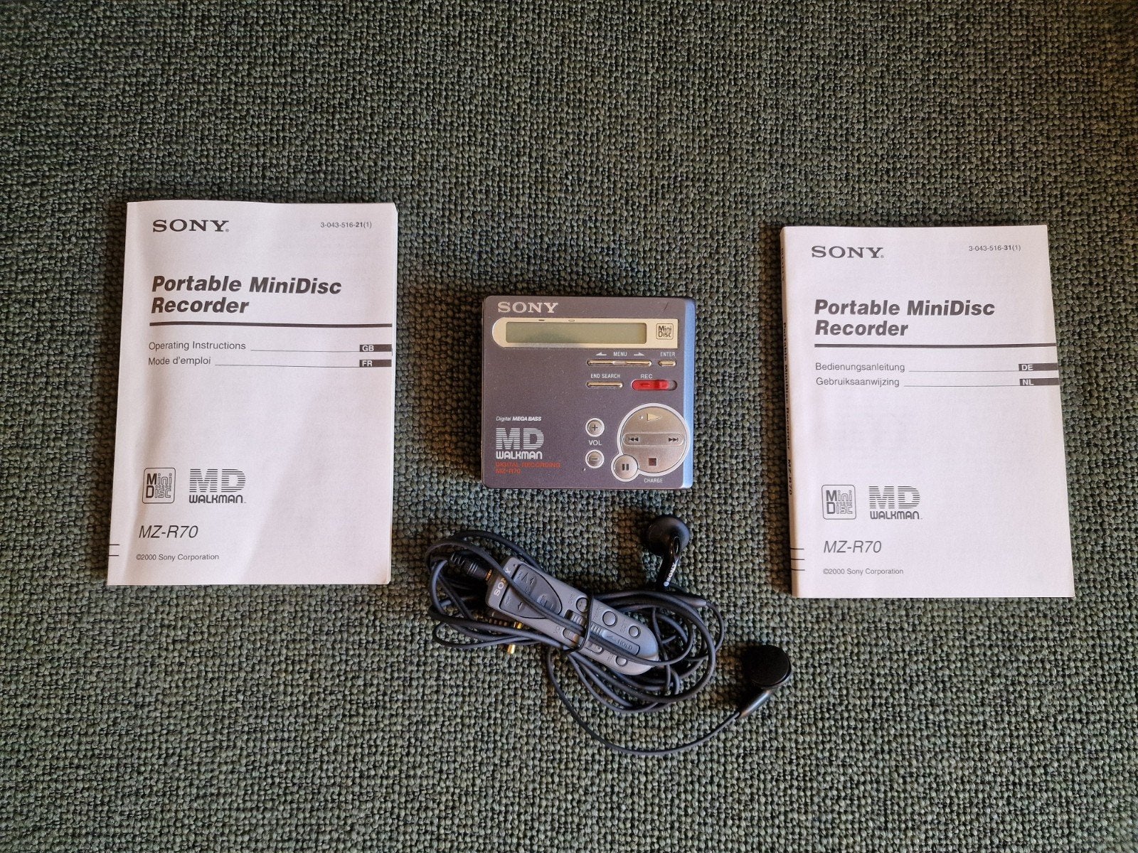 Sony MZ-R70 Portable MiniDisc Recorder met accessoires, Ophalen, Minidisc-recorder