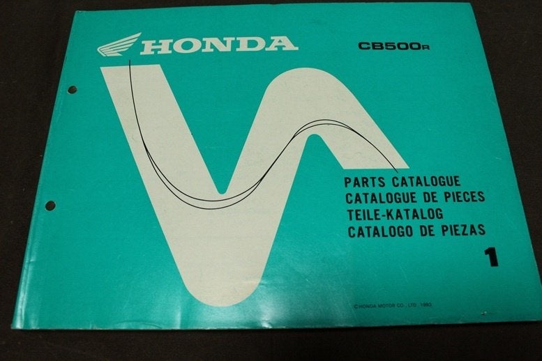 Honda CB500 1993 motorcycle parts catalogue CB500r, Motoren, Ophalen of Verzenden, Honda