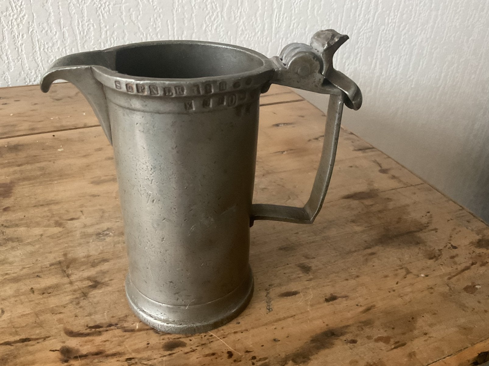 Antieke tinnen halve liter, Antiek en Kunst, Ophalen of Verzenden