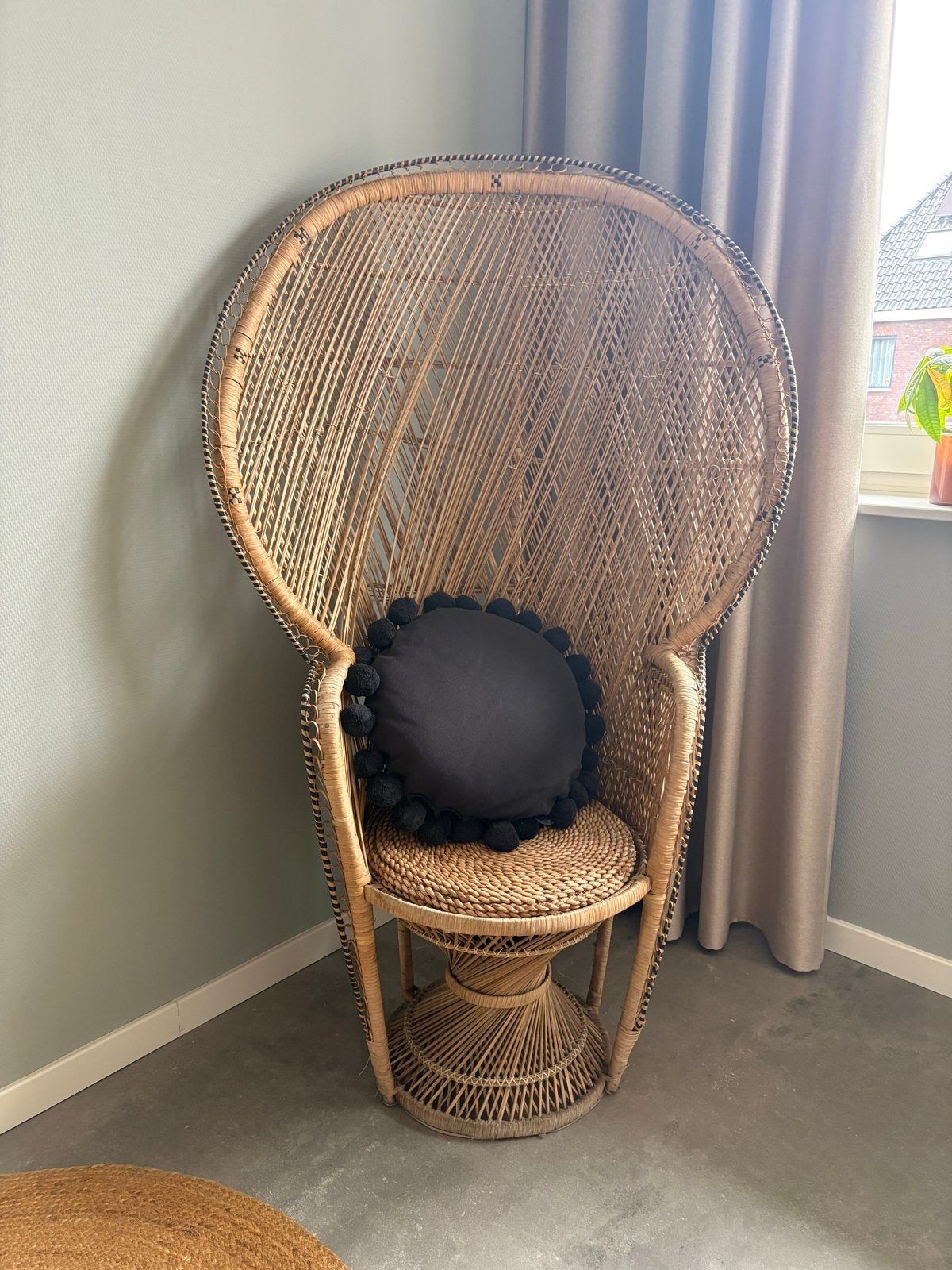 Rotan Pauwenstoel - Vintage Look, Ophalen, Huis en Inrichting