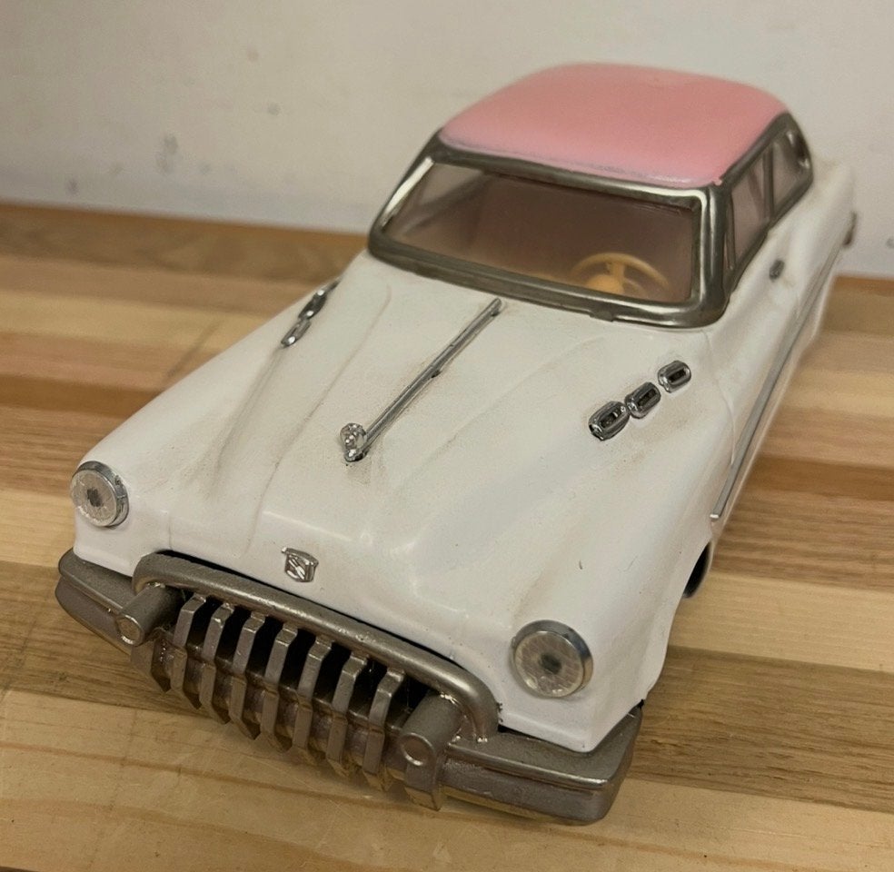Buick vintage blikken auto 1:18 wit, Ophalen of Verzenden, Gebruikt, Auto, Overige merken