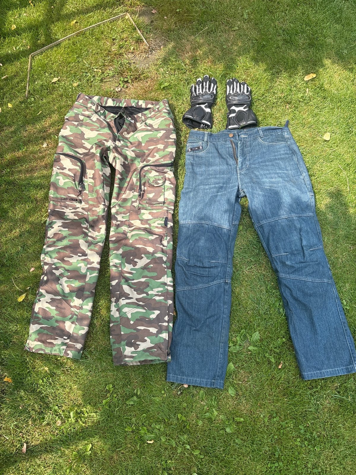 Motorbroeken en handschoenen, Ophalen, Gedragen, Maat 48/50 (M), Meerkleurig