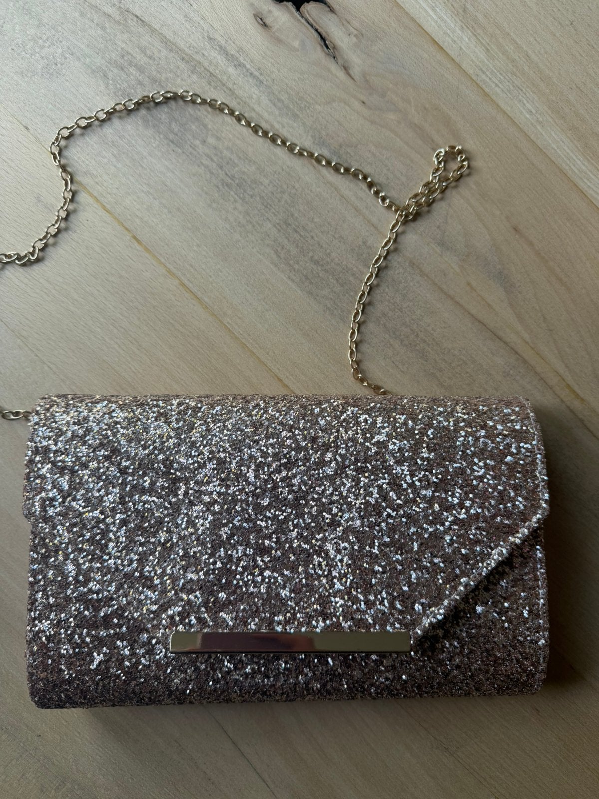 Clutch tasje tas rose goud, Ophalen of Verzenden, Zo goed als nieuw, Avondtasje
