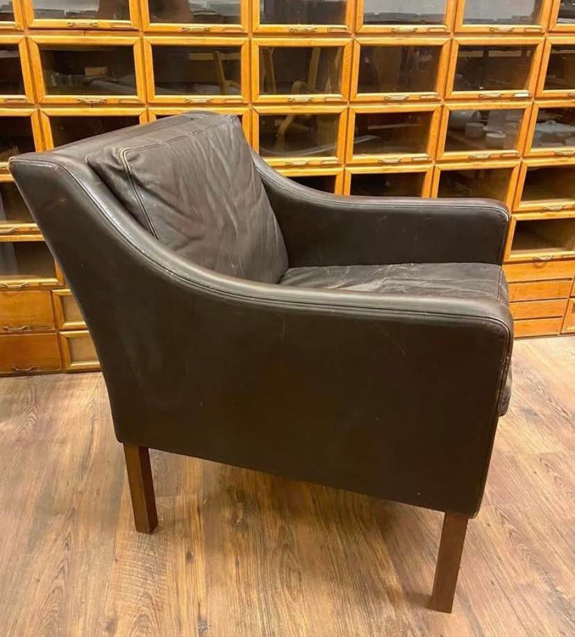 Borge Mogensen fauteuil leer igs, Huis en Inrichting, Ophalen, 75 tot 100 cm, Leer, 50 tot 75 cm