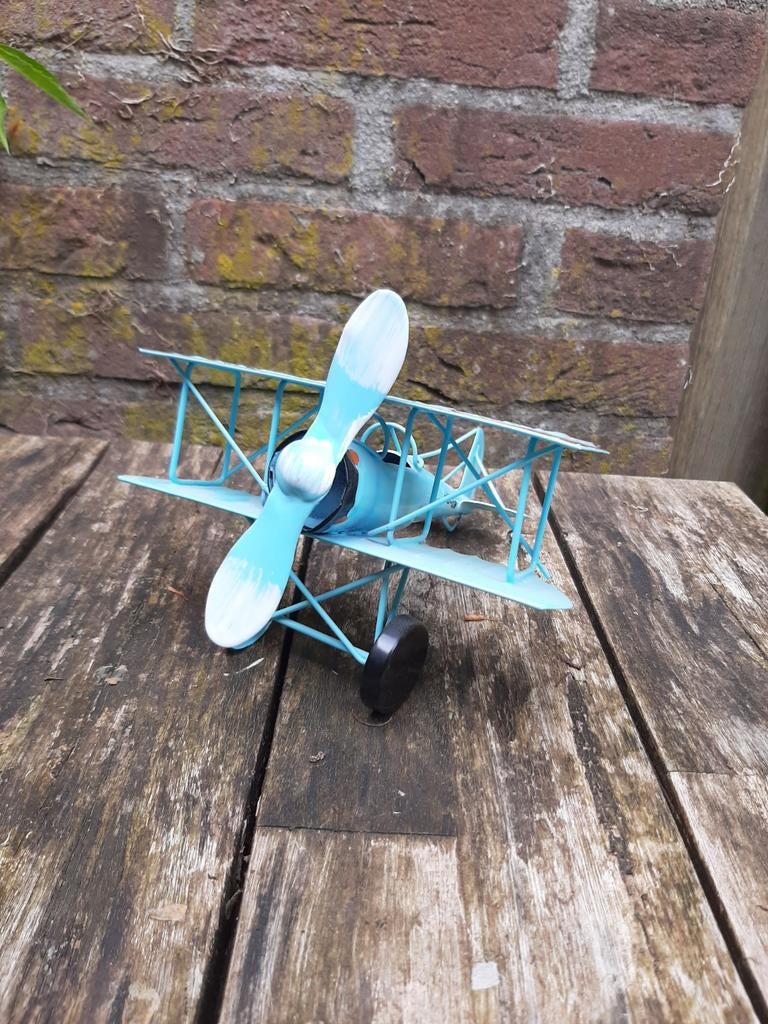 Blikken vliegtuigje air club arizona 1935 vliegtuig blauw, Ophalen of Verzenden, Gebruikt, Schaalmodel