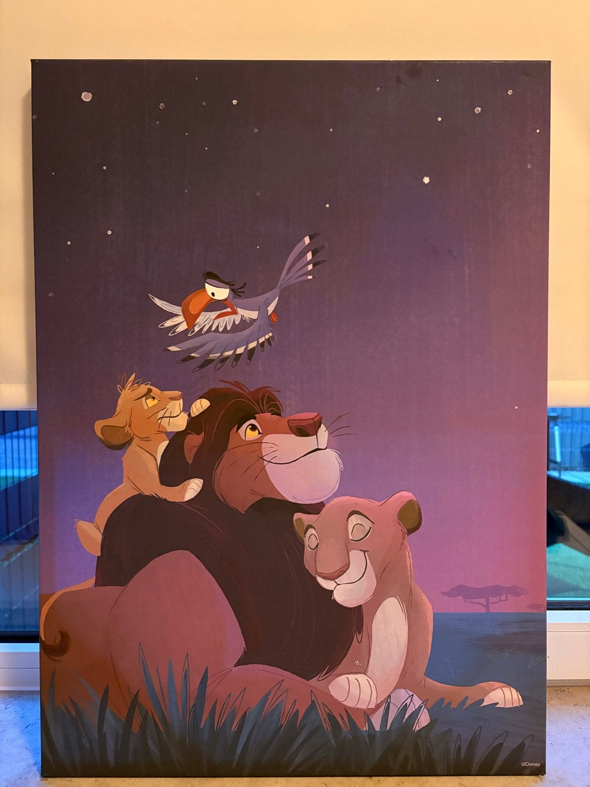 Disney schilderij canvas simba, Ophalen, Zo goed als nieuw, Schilderij, 75 – 100