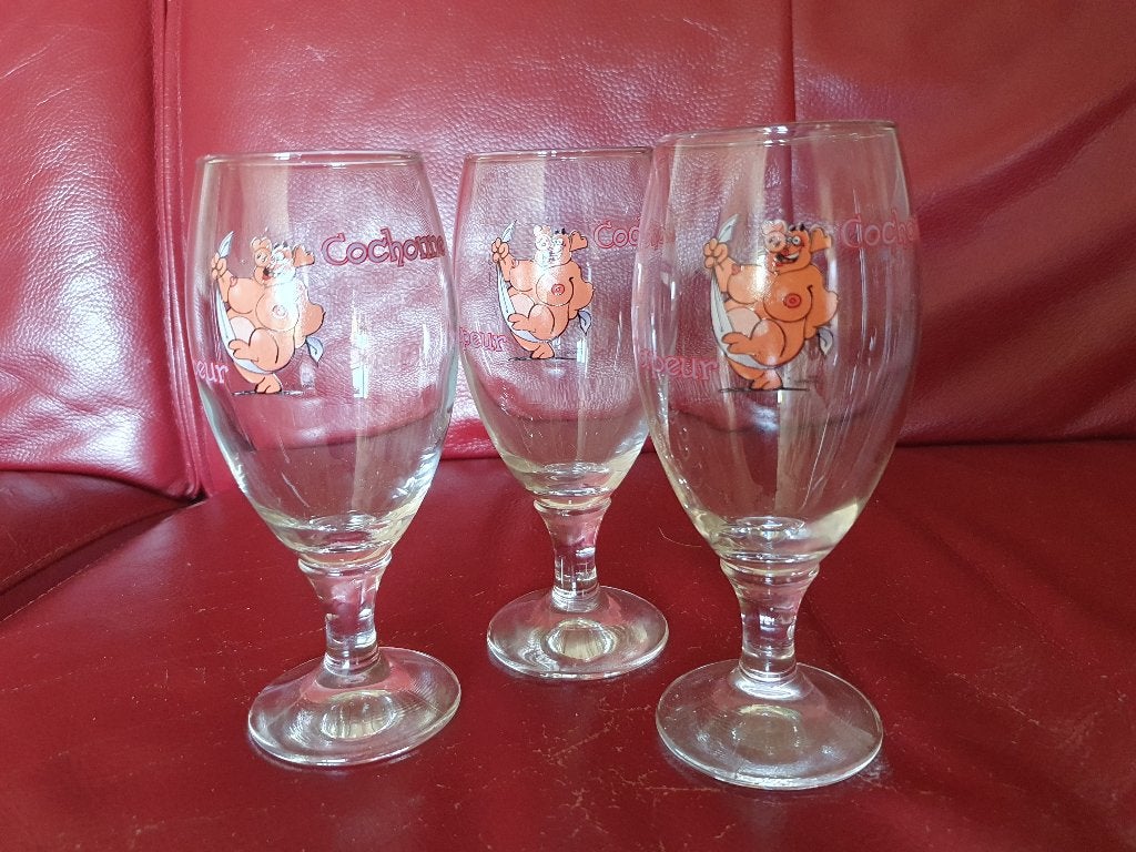 Vapeur Cochonne bierglas (3 st.), Ophalen of Verzenden, Nieuw, Glas of Glazen, Overige merken
