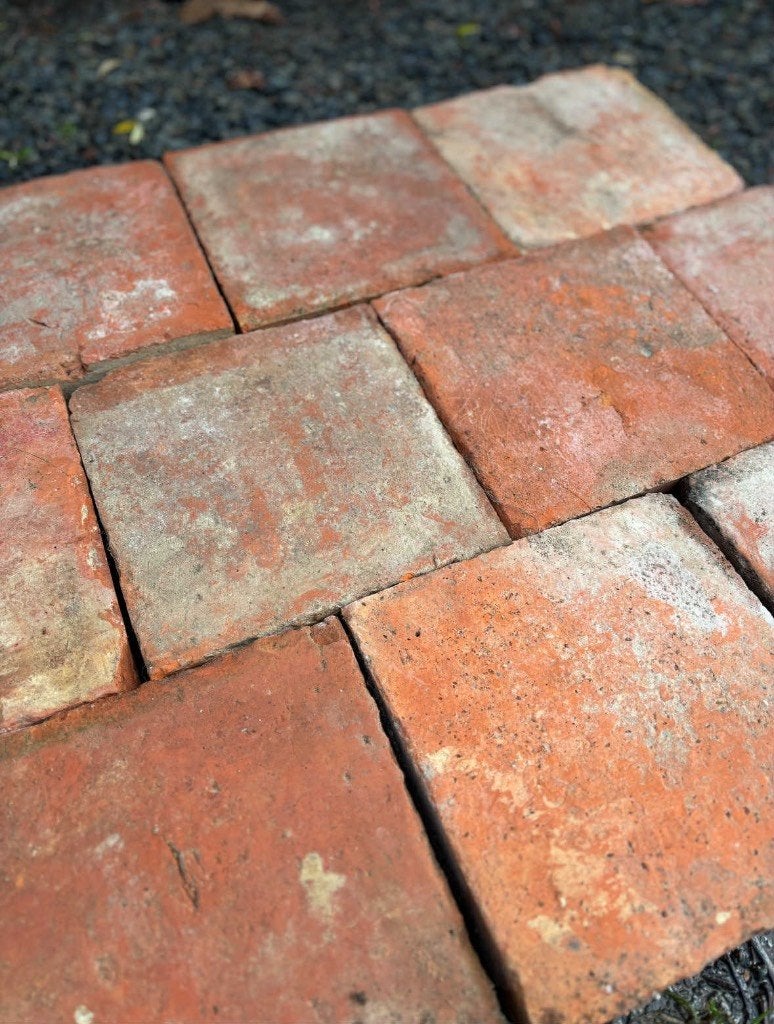 Lot Antieke terracotta tegels. Voor info BELLEN 0474220705, Ophalen