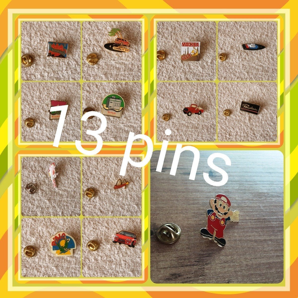 Verzameling van 13 diverse pins, Verzamelen, Speldjes, Pins en Buttons, Ophalen of Verzenden, Gebruikt, Overige onderwerpen, Speldje of Pin