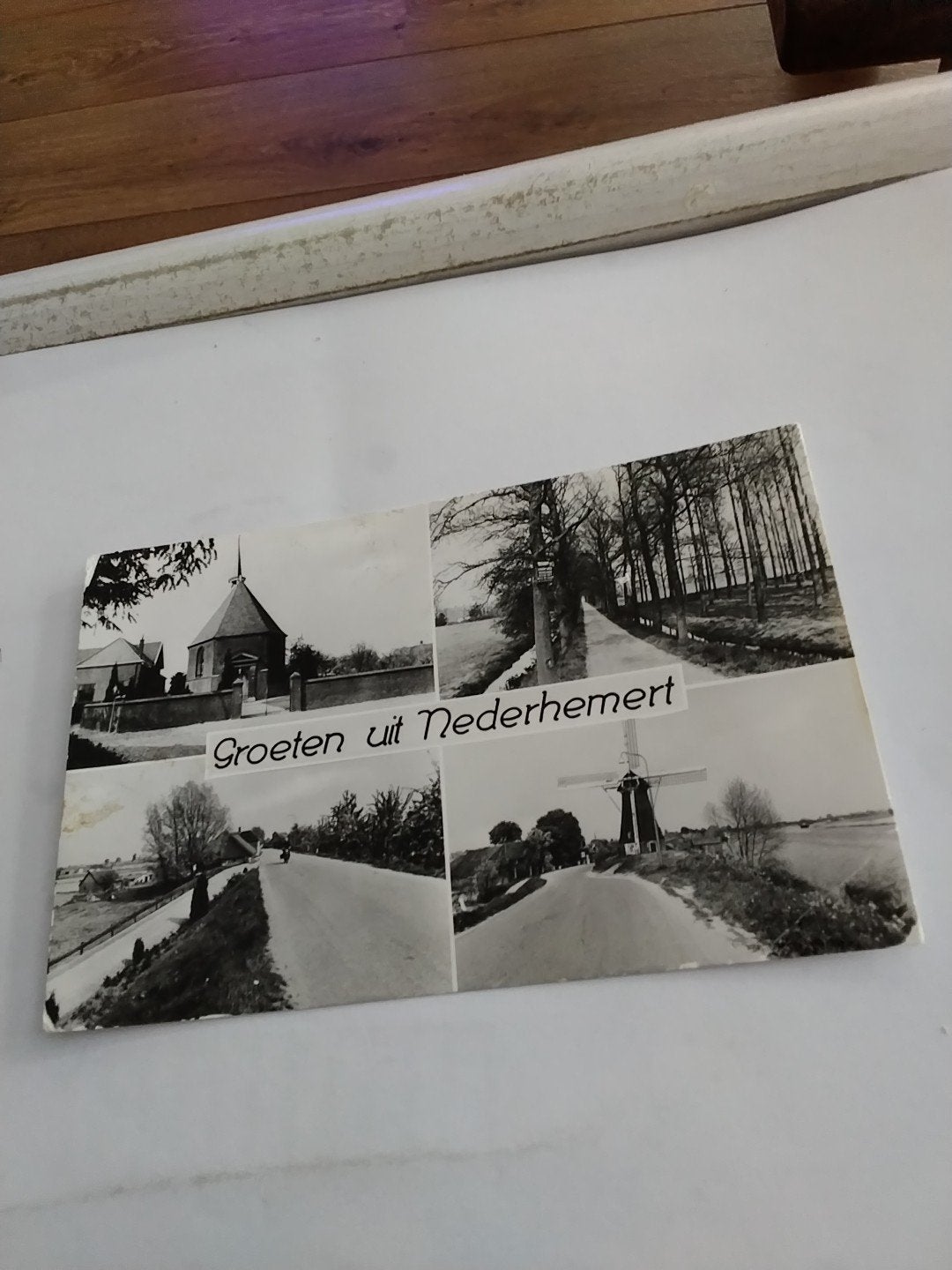 Oude ansichtkaart Groeten uit Nederhemert (zwart-wit), Ophalen of Verzenden, 1960 tot 1980, Gelopen, Gelderland