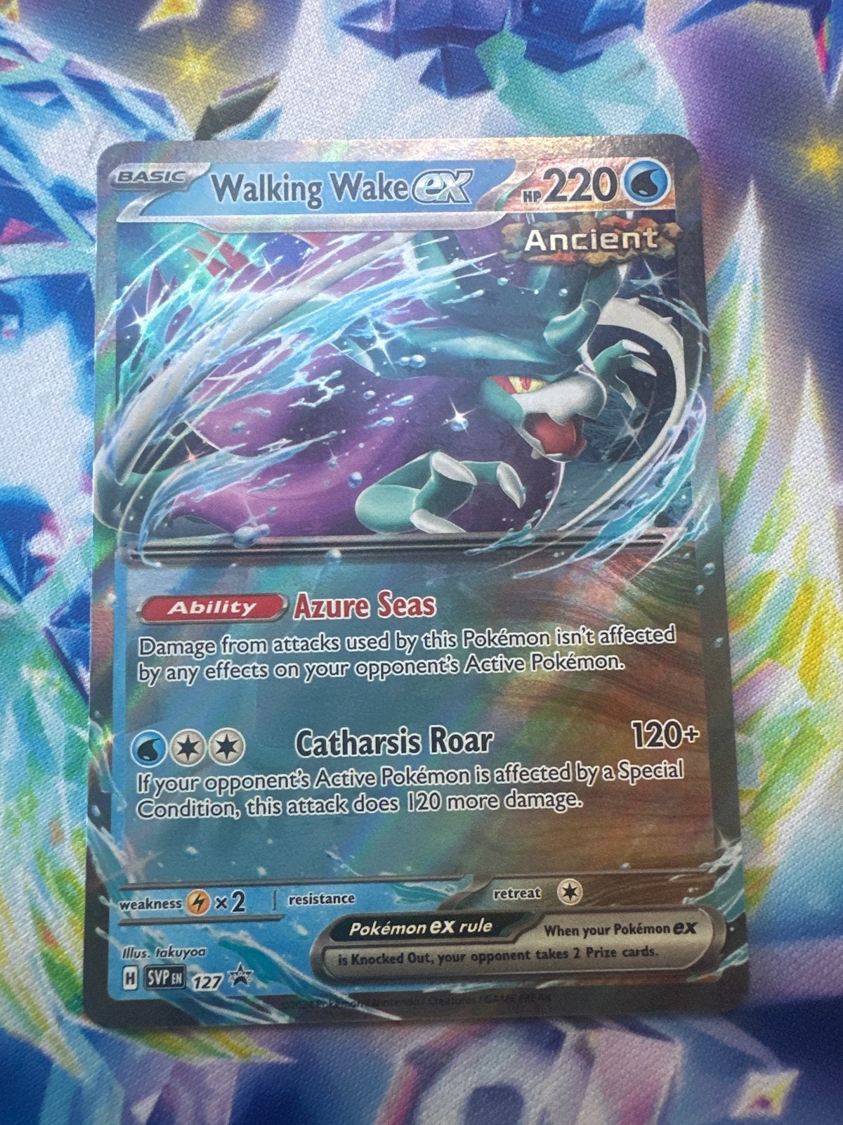 Walking Wake EX SVP127 Scarlet & Violet Promo Pokémon Kaart, Ophalen of Verzenden, Zo goed als nieuw, Losse kaart, Foil