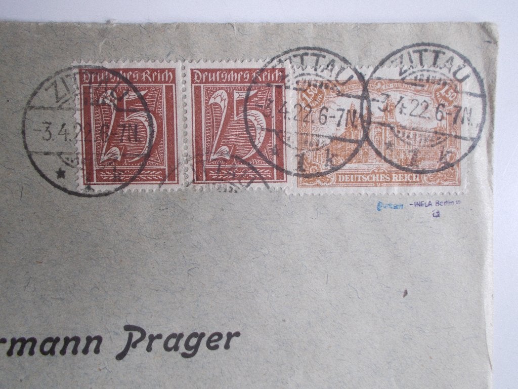 Duitse Rijk, INFLA-Berlin Gekeurde Envelop Uit Zittau 1922., Ophalen, Envelop