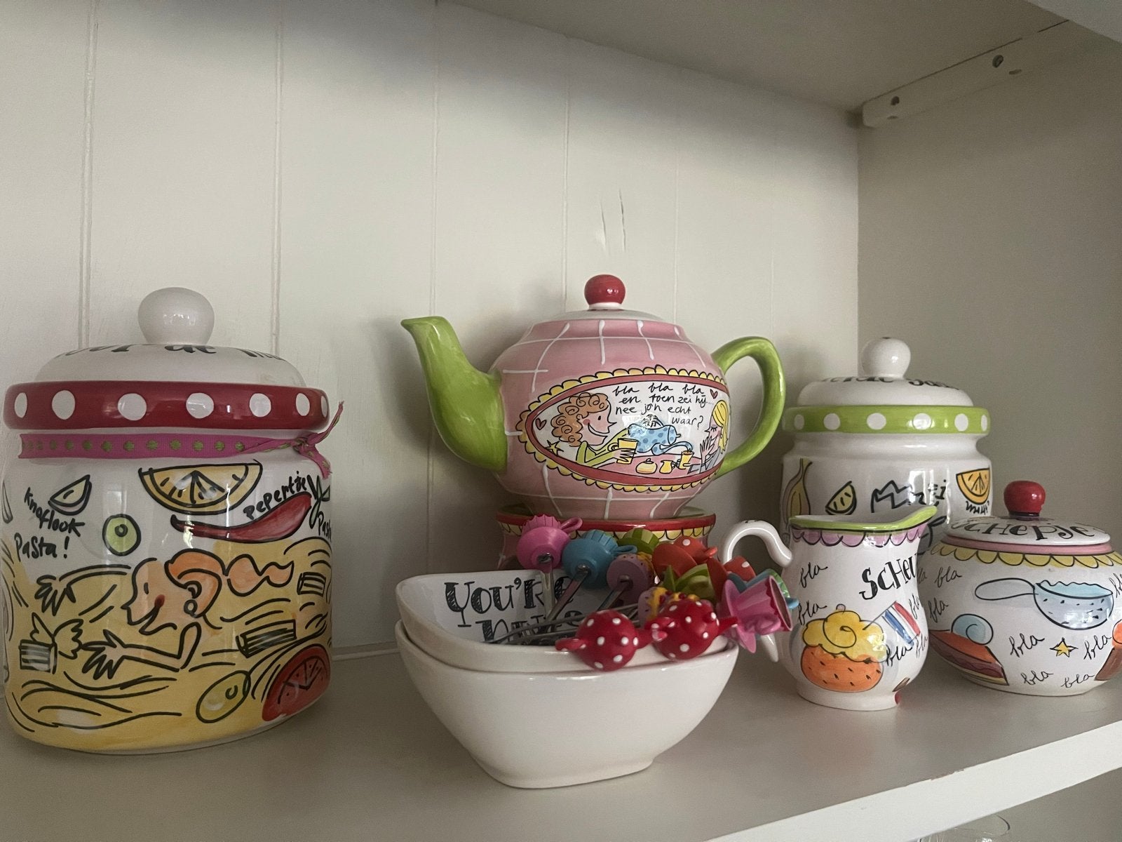 Blond Amsterdam Servies Set - Theepot, Voorraadpotten & Meer, Ophalen, Gebruikt, Keramiek, Modern