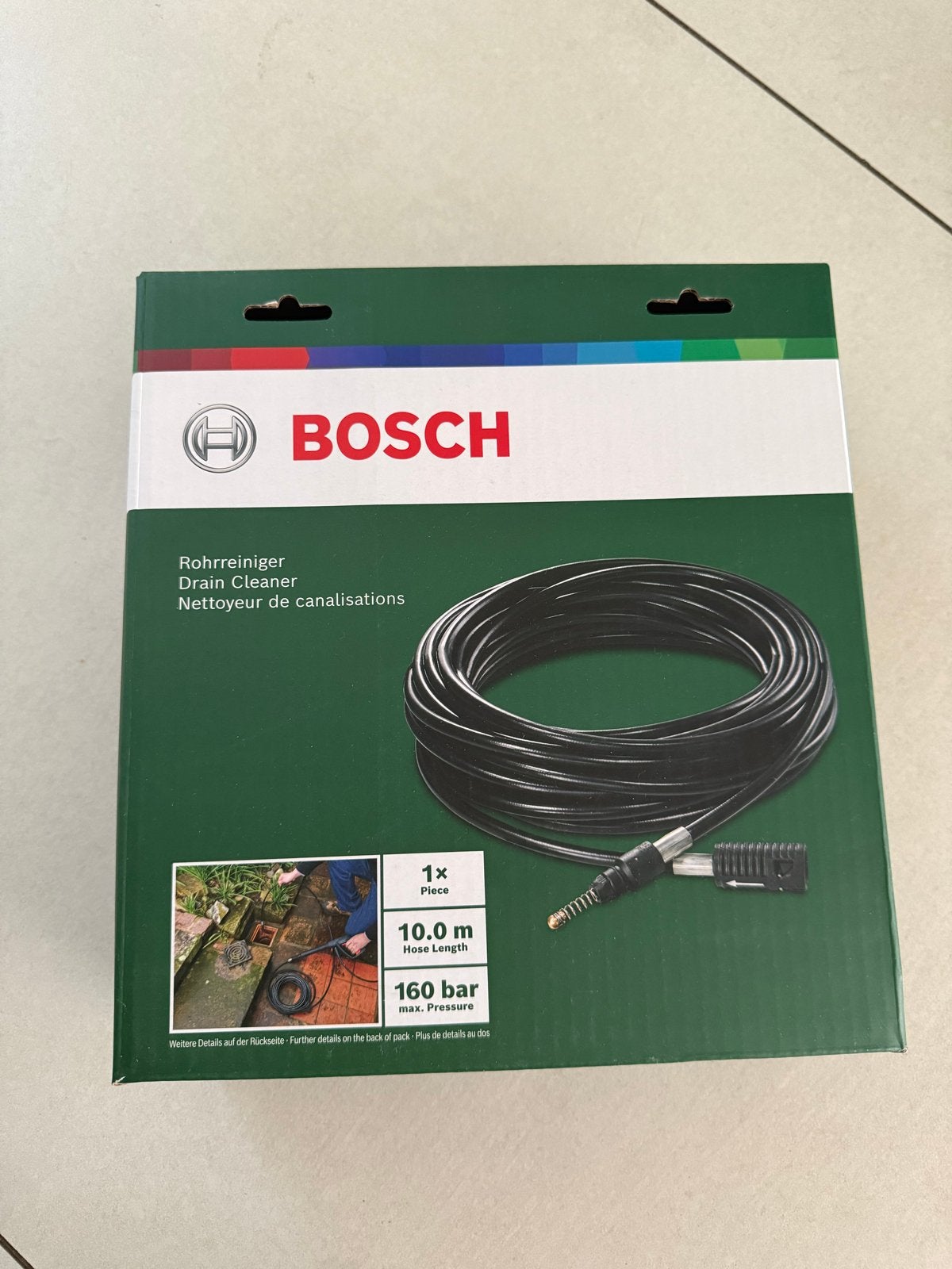 Bosch Rioolreiniger 10m - Max 160 bar, Ophalen of Verzenden, Nieuw, Overige typen, Bosch