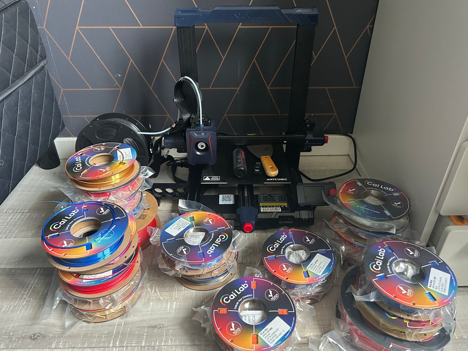 Anycubic Kobra 2 Neo 3D-printer met veel filament, Computers en Software, Ophalen, Zo goed als nieuw, Filament