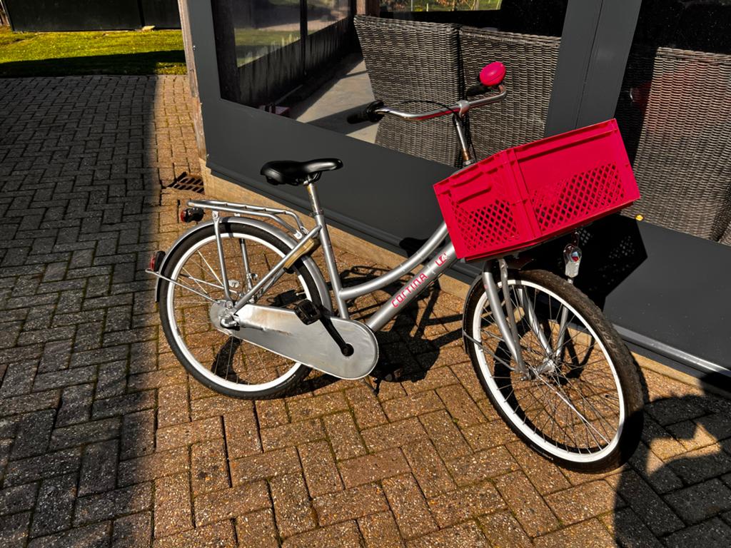 Cortina Meisjesfiets 26 inch met 3 versnellingen en krat, Ophalen, Gebruikt, 26 inch of meer, Versnellingen
