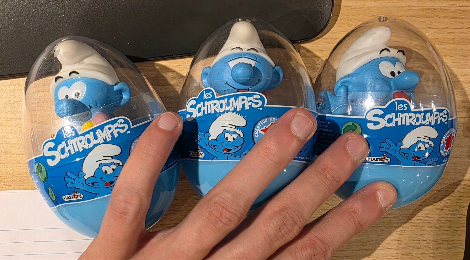 Plastoy Smurfen figuren in ei - Set van 3, Kinderen en Baby's, Speelgoed | Actiefiguren, Ophalen of Verzenden, Nieuw