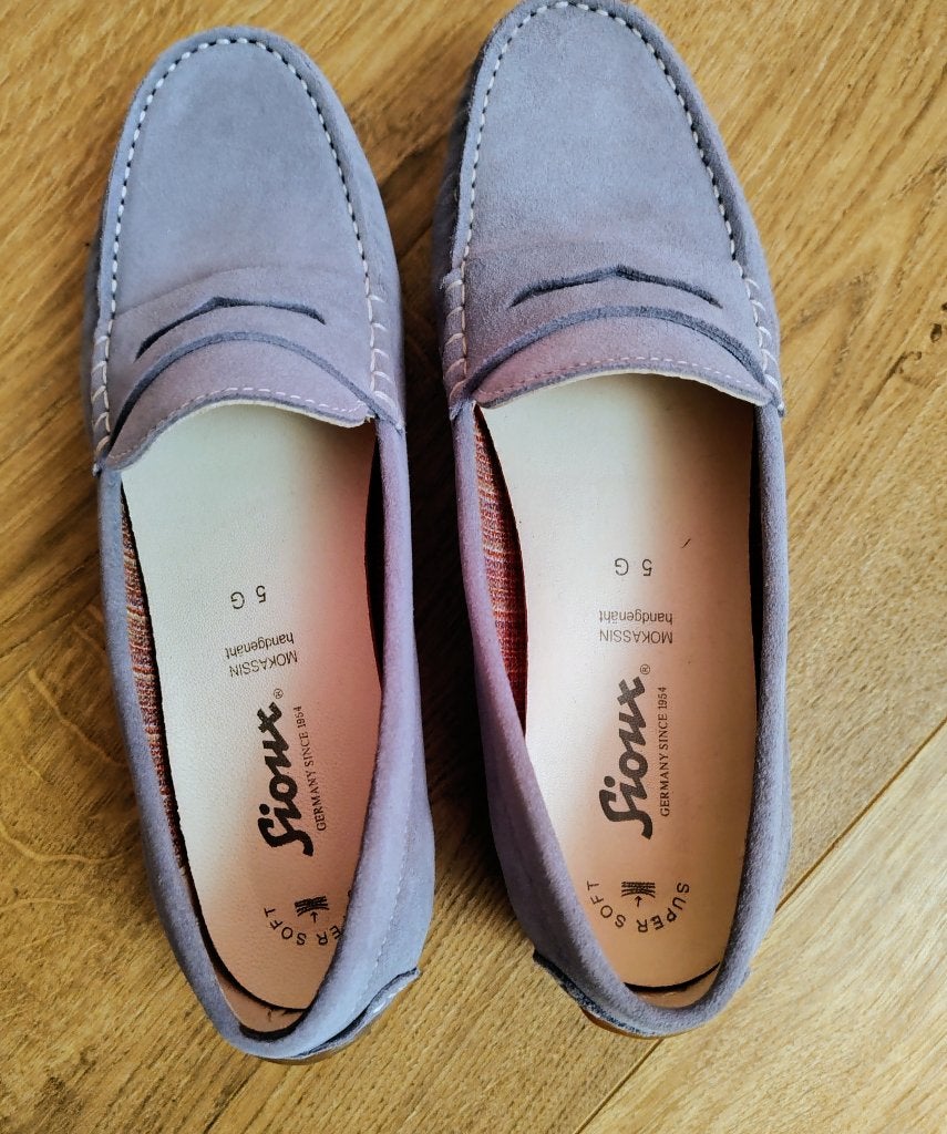 Sioux lichtblauwe mocassin maat 38, Ophalen of Verzenden, Zo goed als nieuw, Espadrilles of Moccasins, Sioux