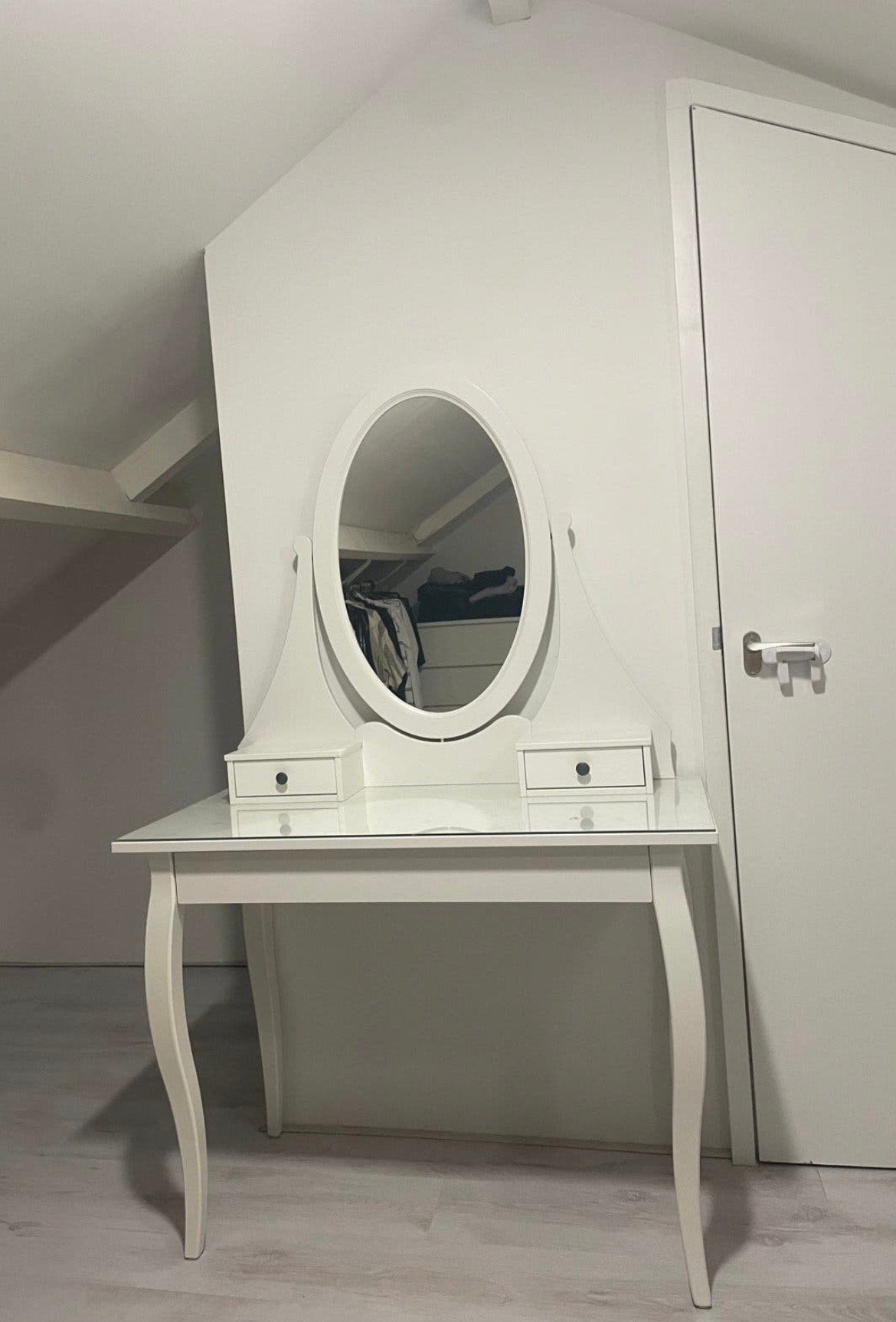 Hemnes Ikea Make up Tafel Toilettafel met spiegel, wit, Ophalen of Verzenden