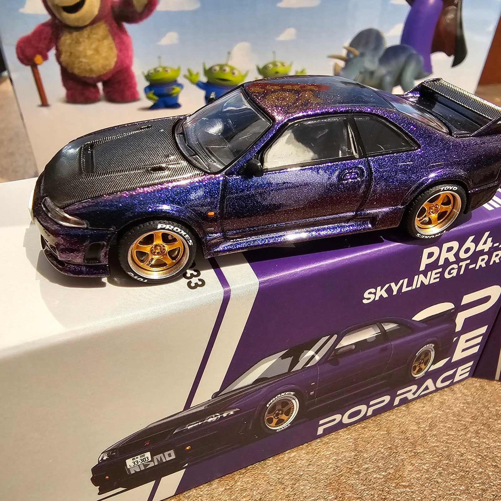 Pop Race Nissan Skyline GT-R R33 PR64-256 Diecast Model, Nieuw, Geen e-mailadres bekend, Ophalen of Verzenden, Pop Race
